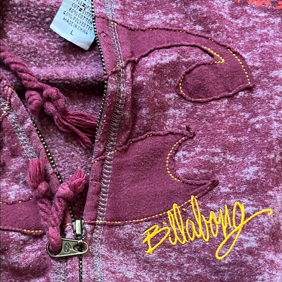 Billabong Maroon Jacket with Pink and Yellow Details - Picture 5 of 6